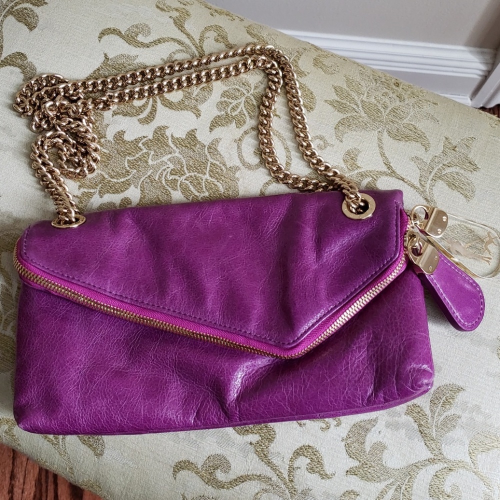 Henri Bendel Purple foldover purse - NWOT